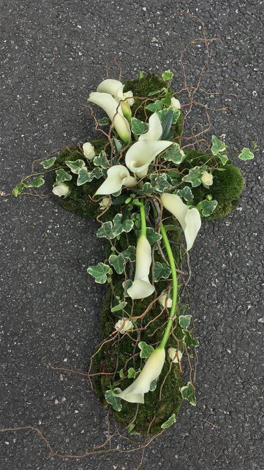 baby floral funeral cross hayl